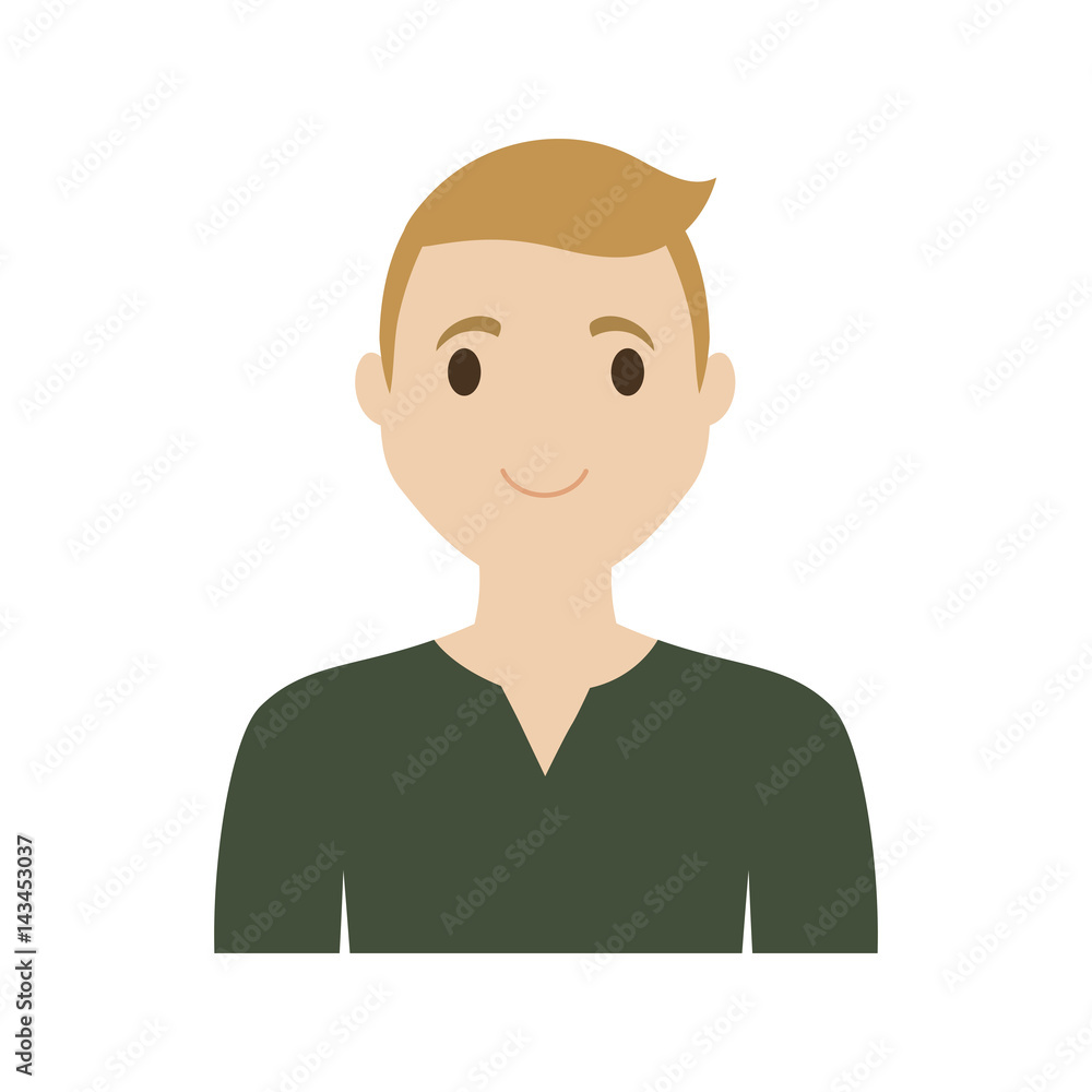 happy man cartoon icon over white background. colorful design. vector illustration