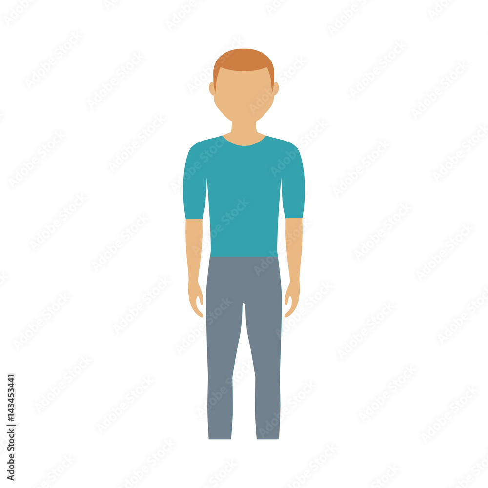 man standing and wearing casual clothes, cartoon icon over white background. colorful design. vector illustration man standing and wearing casual clothes, cartoon icon over white background. colorful design. vector illustration