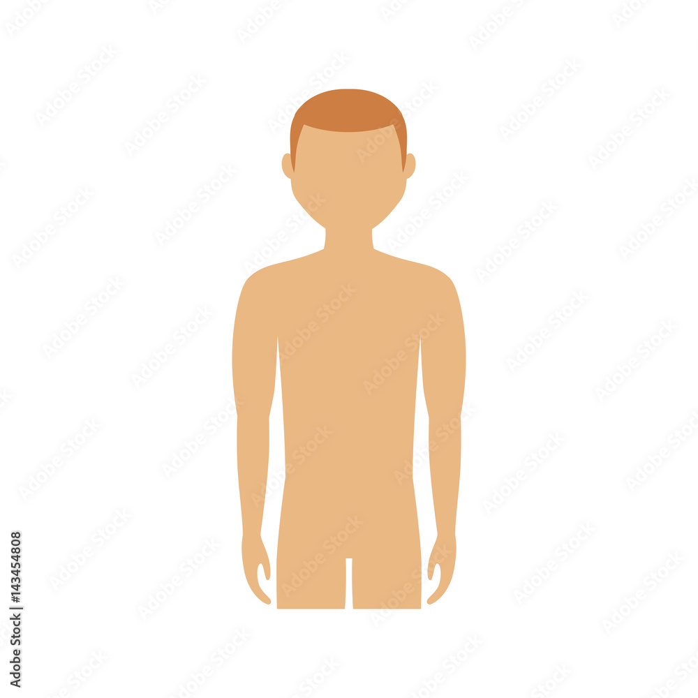body of man cartoon icon over white background. colorful design. vector illustration