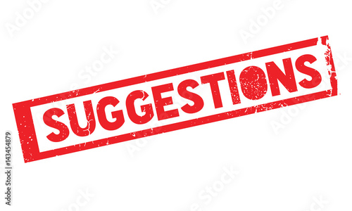Suggestions rubber stamp. Grunge design with dust scratches. Effects can be easily removed for a clean, crisp look. Color is easily changed.
