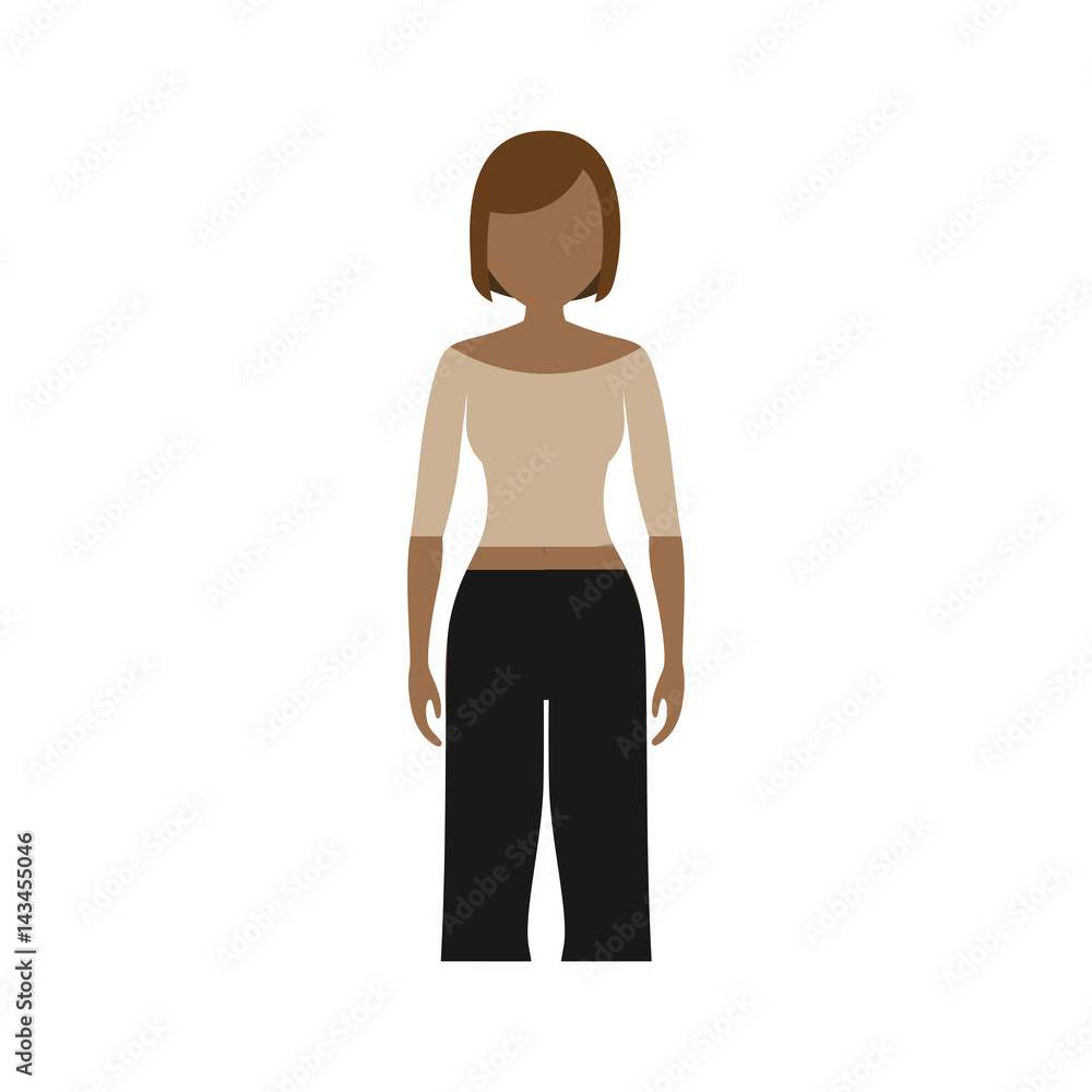 woman standing and wearing casual clothes, cartoon icon over white background. colorful design. vector illustration woman standing and wearing casual clothes, cartoon icon over white background. colorful design. vector illustration