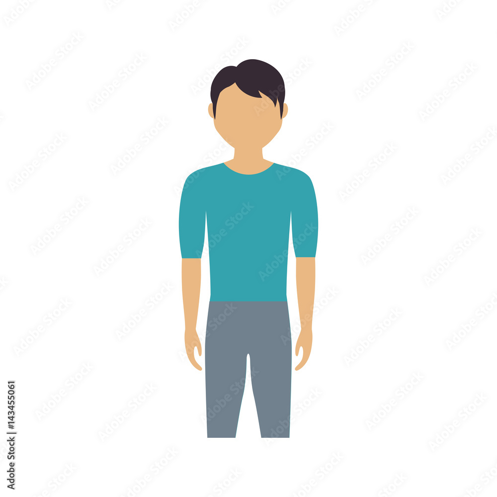 man standing and wearing casual clothes, cartoon icon over white background. colorful design. vector illustration man standing and wearing casual clothes, cartoon icon over white background. colorful design. vector illustration