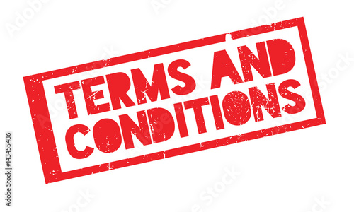 Terms And Conditions rubber stamp. Grunge design with dust scratches. Effects can be easily removed for a clean, crisp look. Color is easily changed.