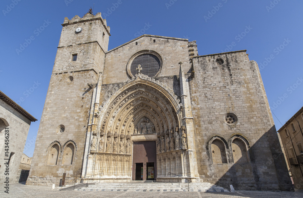 Basilica of Santa Maria, gothic style, Castello Empuries,Costa Brava,province Girona,Catalonia,Spain.