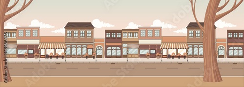 Street of a city with shops