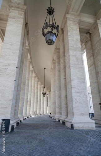 Columns of Apostolic palace  Palazzo Apostolico  Vatican city  Rome  Italy.