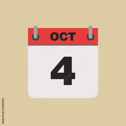 Free Download calendar flipping date time day month October simple flat vector illustration application app logo icon - GFXLoad