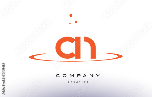 CN C N creative orange swoosh alphabet letter logo icon