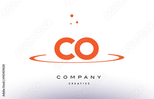 CO C O creative orange swoosh alphabet letter logo icon