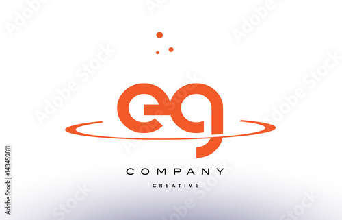 Free Download EG E G creative orange swoosh alphabet letter logo icon - GFXLoad