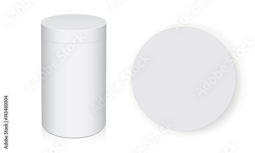 Round box for your design and logo. Easy to change colors. Mock Up Vector EPS10