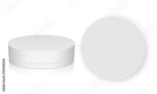Round box for your design and logo. Easy to change colors. EPS10