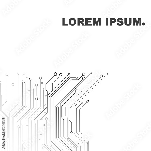Circuit Background. New technology in design on a white light background. Black pattern, different monotonous colors