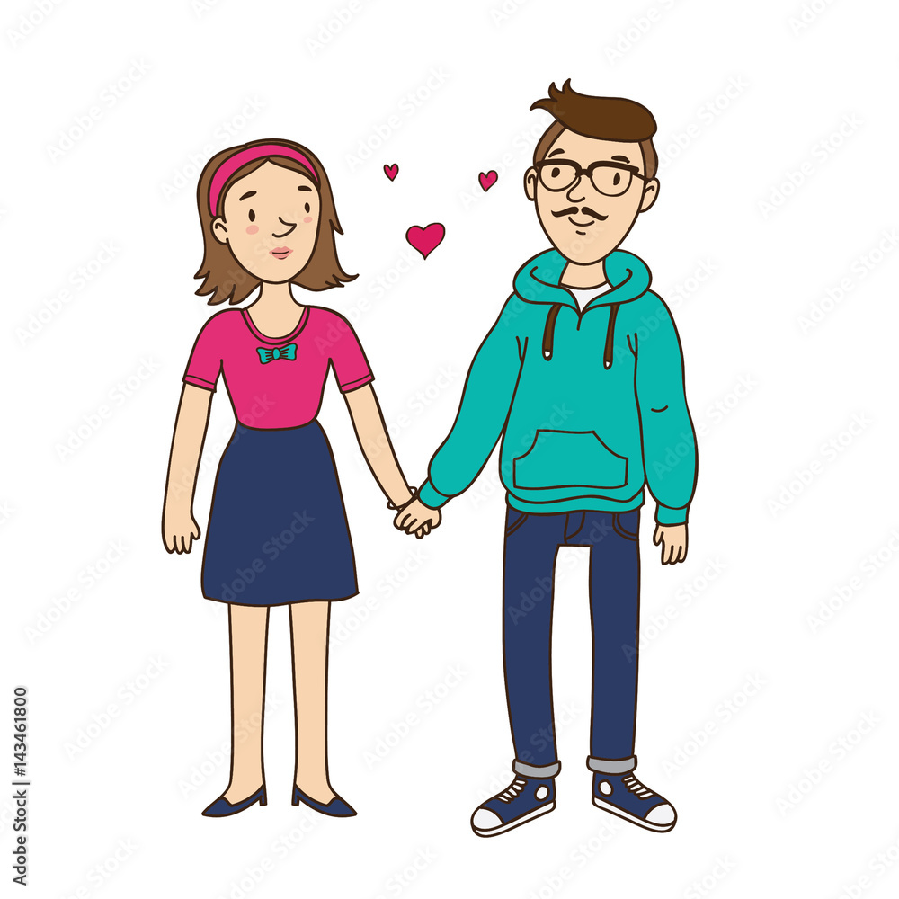 Teenage Couple illustration
