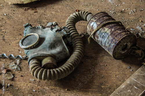 Old rotten Soviet gas mask 