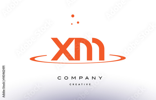 XM X M creative orange swoosh alphabet letter logo icon photo