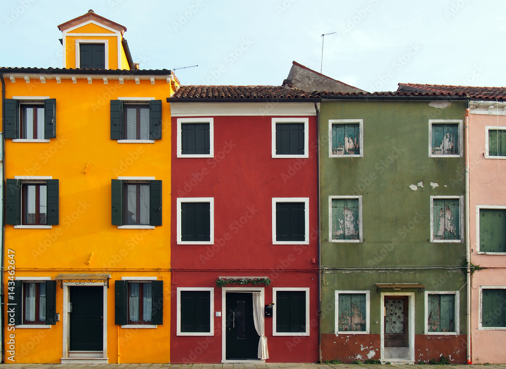 three houses in Burano