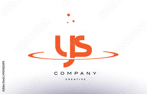 YS Y S creative orange swoosh alphabet letter logo icon
