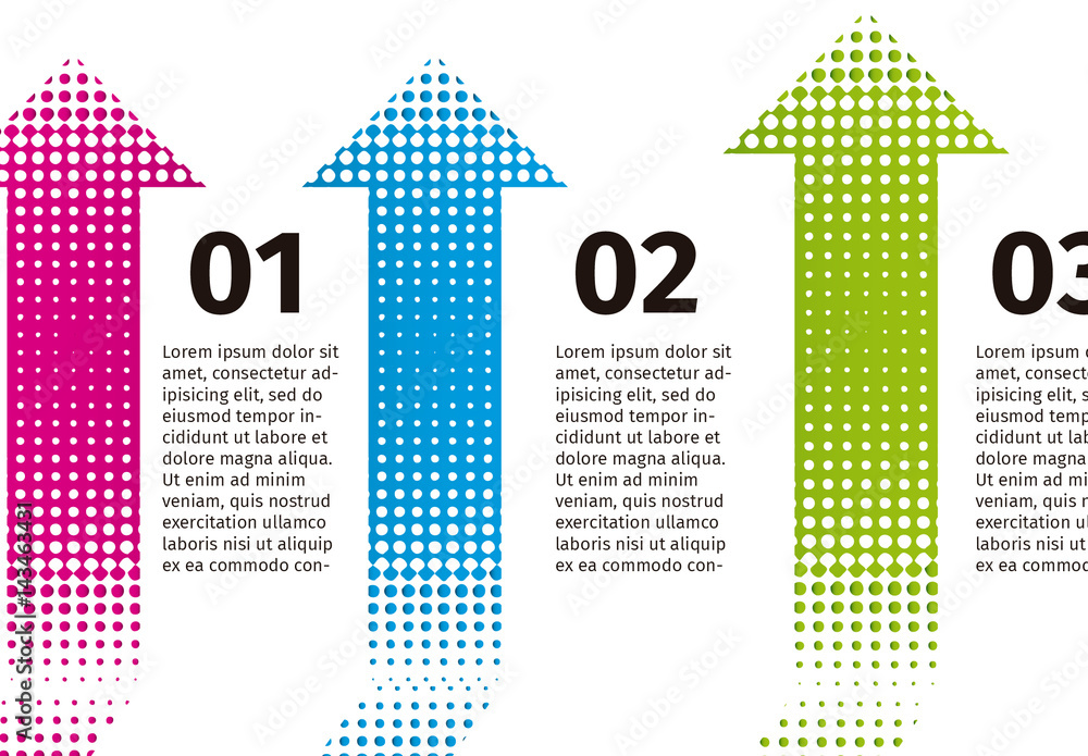 Colorful Dotted Arrows Business Growth Infographic Stock Template ...