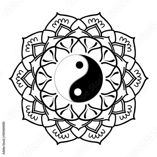 yin yang symbol with mandala