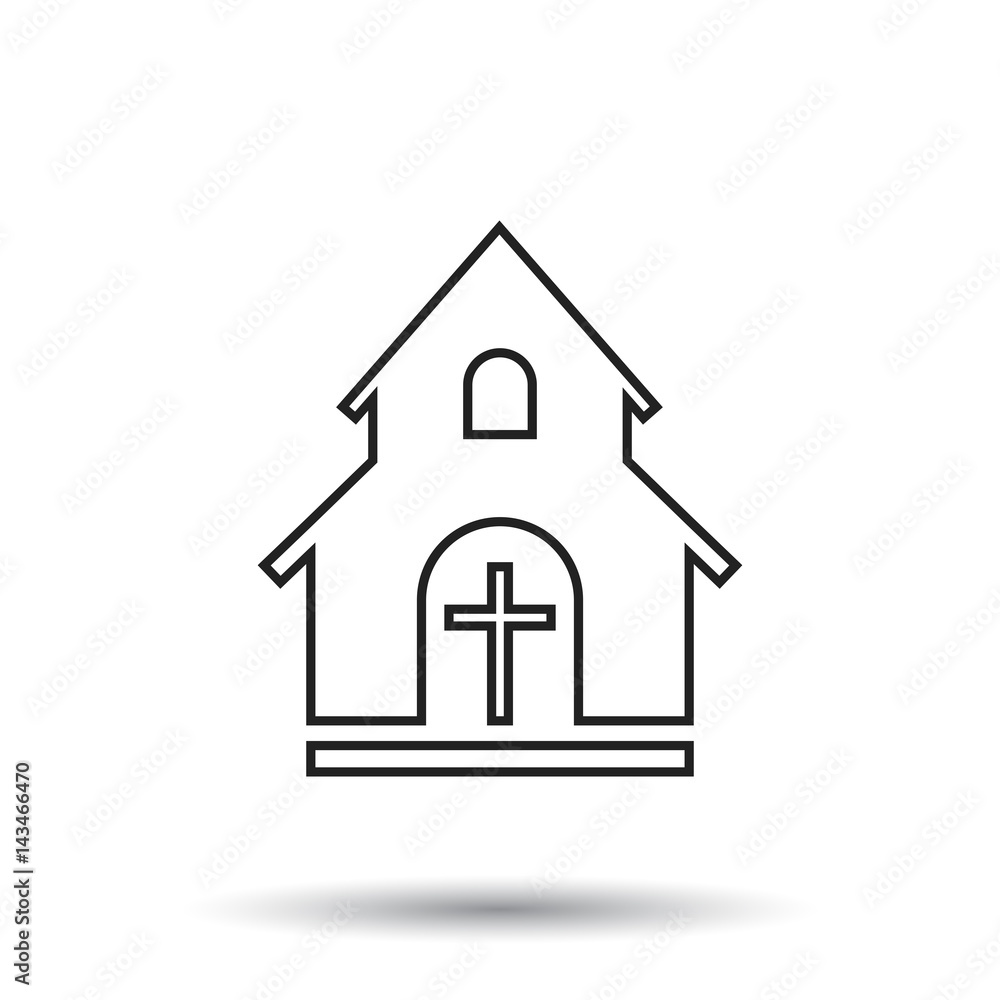 Line church sanctuary vector illustration icon. Simple flat pictogram for business, marketing, mobile app, internet on white background Line church sanctuary vector illustration icon. Simple flat pictogram for business, marketing, mobile app, internet on white background
