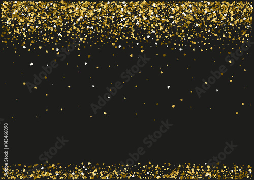 Abstract background with flying heart shaped confetti.