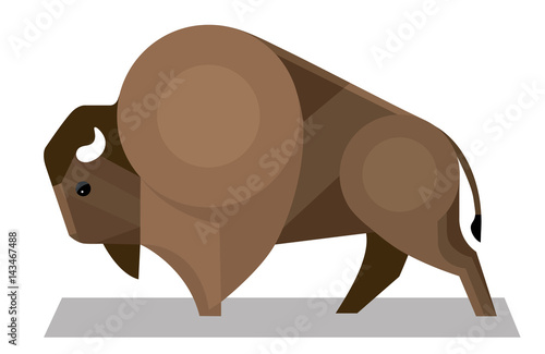 Bison in a minimalist style