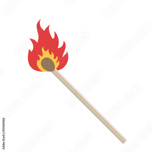 Match with fire. Vector illustration