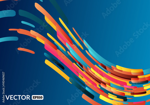Abstract background with many moving shapes.