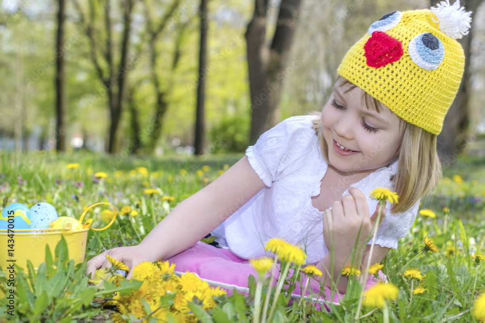 The little girl with dandelions The little girl with dandelions