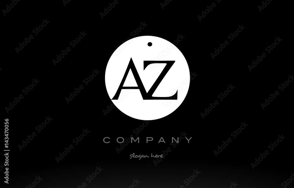 AZ A Z simple black white circle alphabet letter logo vector icon template AZ A Z simple black white circle alphabet letter logo vector icon template