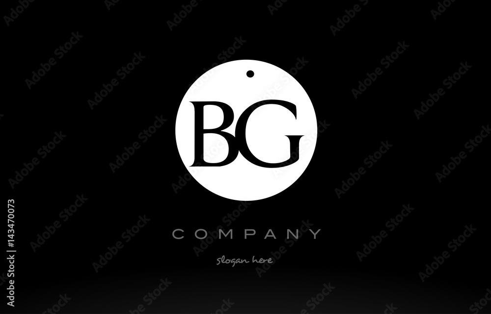 BG B G simple black white circle alphabet letter logo vector icon template BG B G simple black white circle alphabet letter logo vector icon template