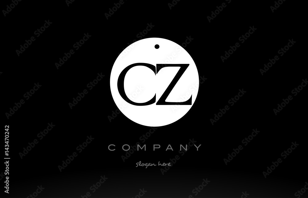 CZ C Z simple black white circle alphabet letter logo vector icon template CZ C Z simple black white circle alphabet letter logo vector icon template
