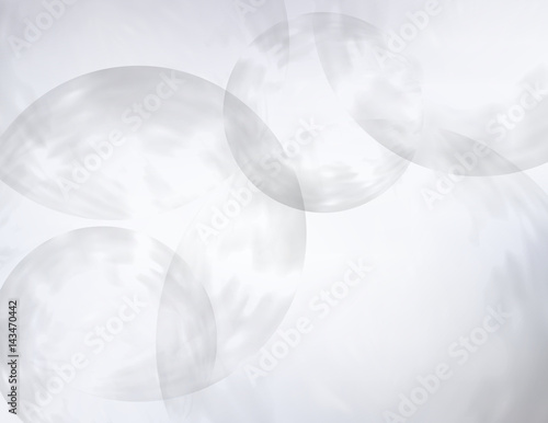 Transparent spheres. Subtle background with light grey circles