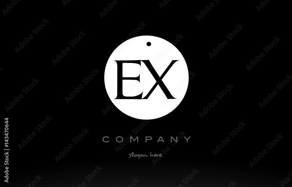 EX E X simple black white circle alphabet letter logo vector icon template EX E X simple black white circle alphabet letter logo vector icon template