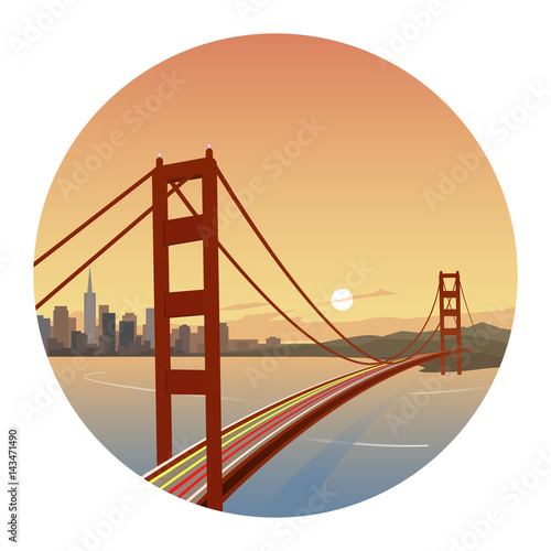 San Francisco Scene Round Icon