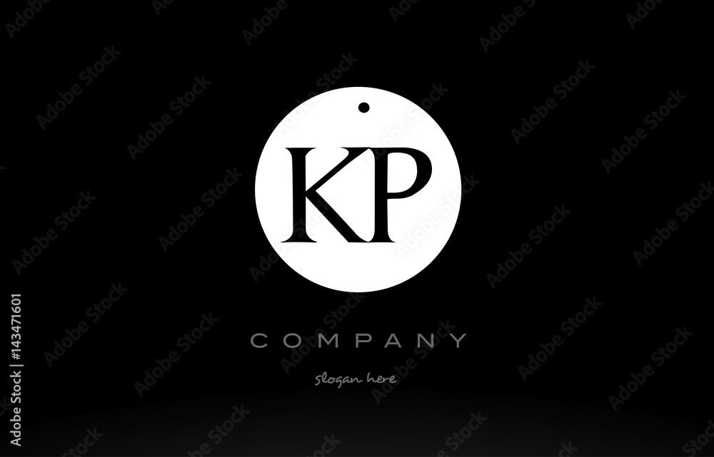 KP K P simple black white circle alphabet letter logo vector icon template KP K P simple black white circle alphabet letter logo vector icon template