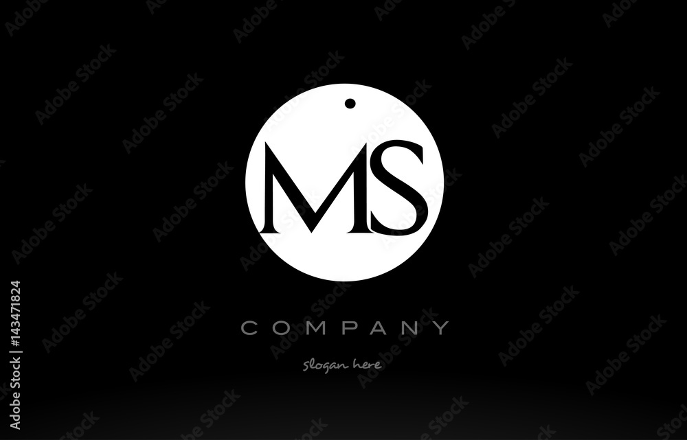 MS M S simple black white circle alphabet letter logo vector icon template MS M S simple black white circle alphabet letter logo vector icon template