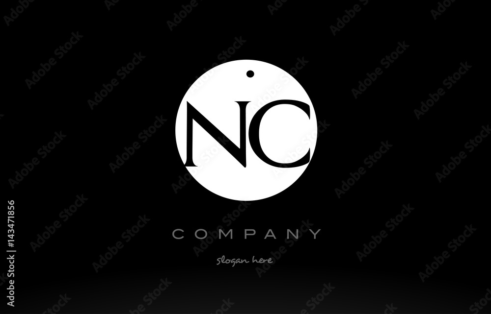 NC N C simple black white circle alphabet letter logo vector icon template NC N C simple black white circle alphabet letter logo vector icon template