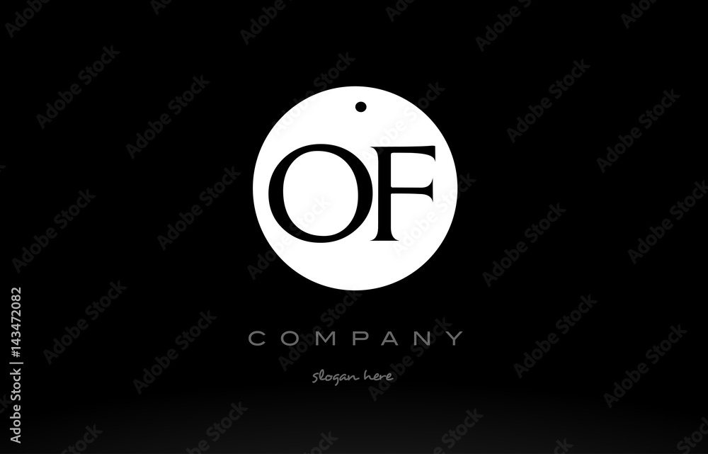 OF O F simple black white circle alphabet letter logo vector icon template OF O F simple black white circle alphabet letter logo vector icon template