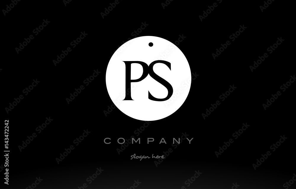 PS P S simple black white circle alphabet letter logo vector icon template PS P S simple black white circle alphabet letter logo vector icon template