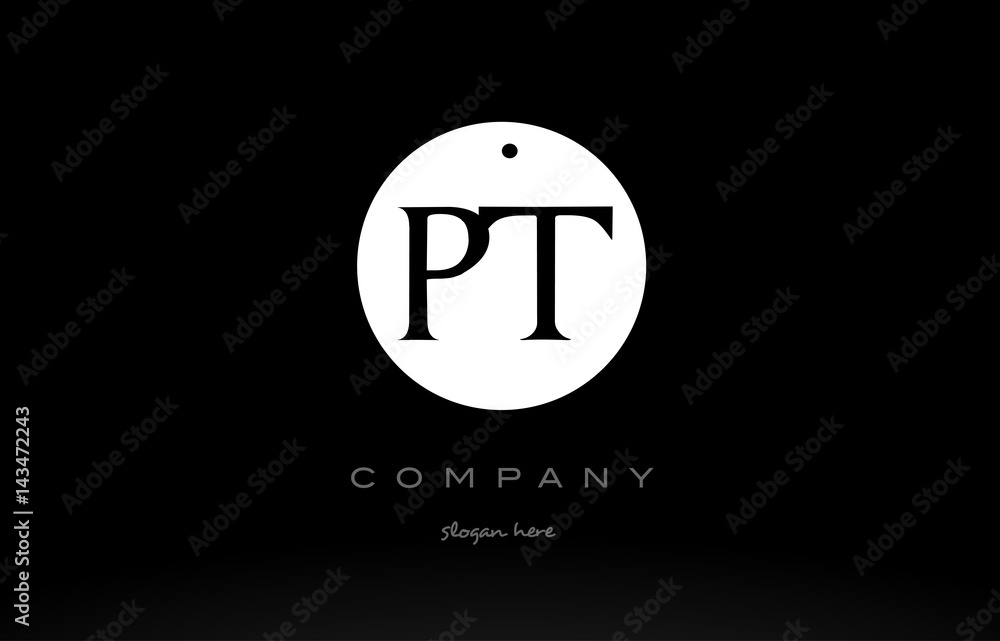 PT P T simple black white circle alphabet letter logo vector icon template PT P T simple black white circle alphabet letter logo vector icon template