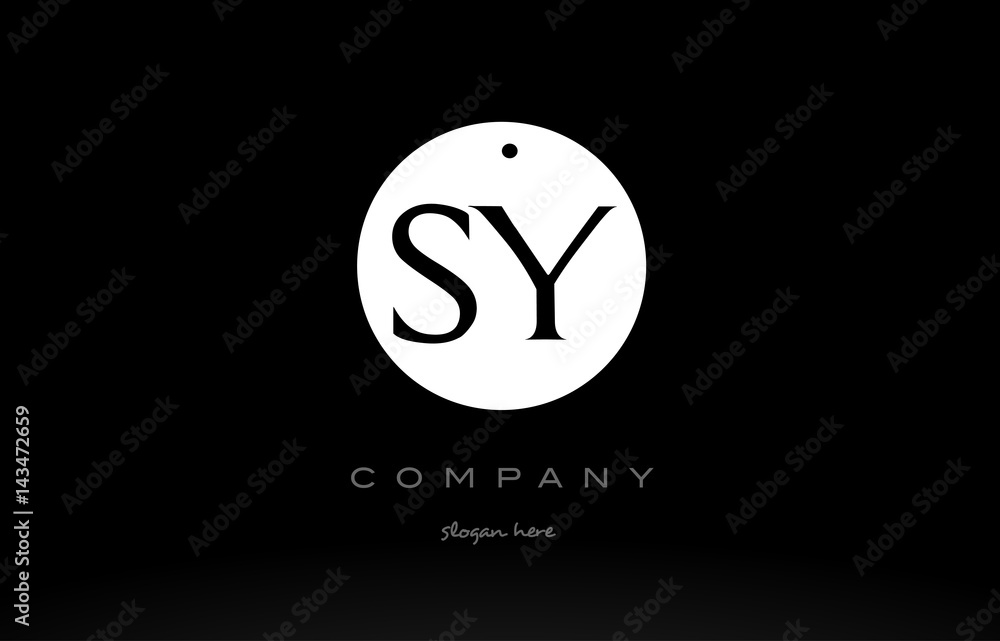 SY S Y simple black white circle alphabet letter logo vector icon template SY S Y simple black white circle alphabet letter logo vector icon template