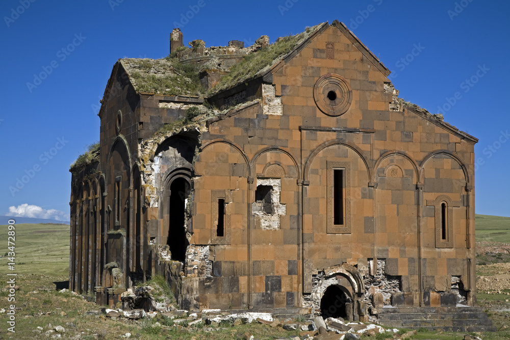 Ruins of the medieval Armenian city of Ani Kars Turkey