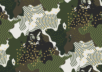 Fototapete Militärmuster Klassisches Camouflage Muster nahtlos  © Olga_Rom
