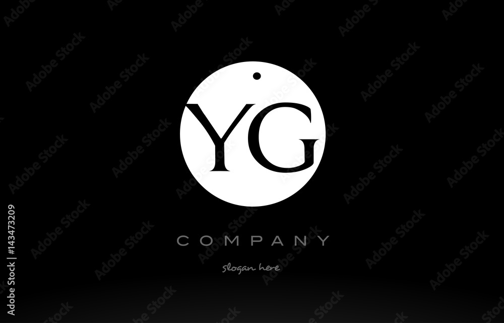 YG Y G simple black white circle alphabet letter logo vector icon template YG Y G simple black white circle alphabet letter logo vector icon template