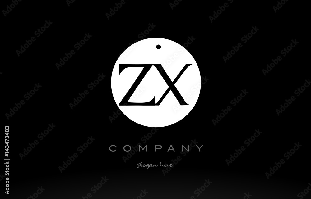 ZX Z X simple black white circle alphabet letter logo vector icon template ZX Z X simple black white circle alphabet letter logo vector icon template