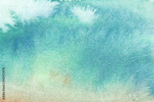 Abstract Watercolor background, original hand drawn waldorf gradient wet painting. Colorful template with place for text, copy space