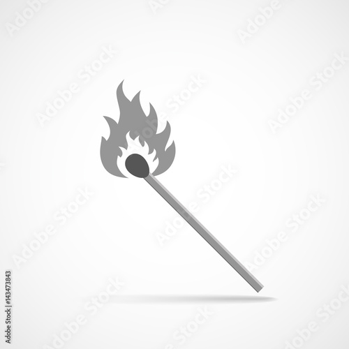Match with fire. Vector illustration