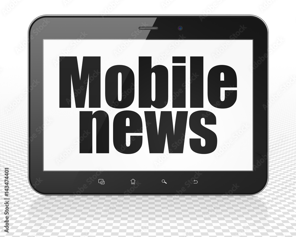 News concept: Tablet Pc Computer with Mobile News on display News concept: Tablet Pc Computer with Mobile News on display